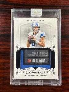Matthew Stafford 2019 Panini Flawless Laundry Tag Prime Patch /3 Lions - Bild 1 von 2