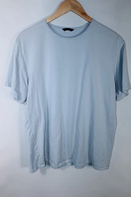 Camiseta Massimo Dutti Hombre Grande Azul Claro Cuello Redondo Manga Corta Foto 1 de 4