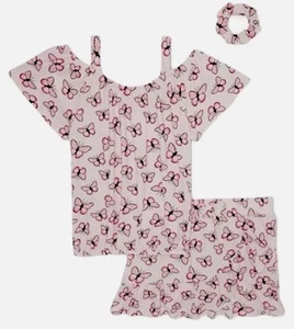 Sweet Butterfly Girls Outfit Pink Size 5/6 Top And Wrap Shorts 2 Piece Set - Picture 1 of 12