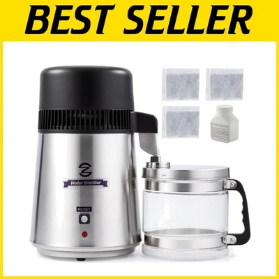 Home Distilled Water Maker - Glass Pot, Stainless Steel - Image 1 of 4