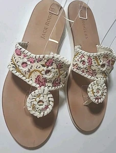Sandalias Jack Rogers x Spartina 449 Colaboración Boating Jack Tanga 8.5 Floral Preppy - Imagen 1 de 7