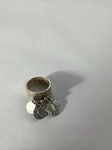 Silpada R1902 925 Sterling Silver Pearl Stamped Coin Cha Cha Ring Size 8 - Picture 1 of 6