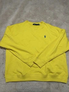 Polo Ralph Lauren maglia maglione uomo grande manica lunga giallo navy pony cotone - Foto 1 di 7