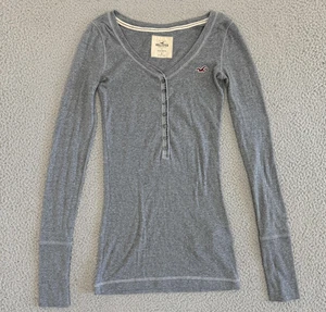Hollister Vintage Y2K Henley Shirt Small Long Sleeve Top Gilbert Bella Swan - Picture 1 of 9