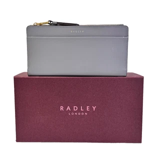 Radley Liverpool Lane Protect Grey Leather Large Purse Gift Boxed - New -RRP £99 - Picture 1 of 7