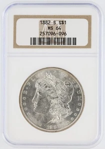 1882-S Morgan Silver Dollar NGC MS64 S$1 San Francisco Minted No Reserve - Picture 1 of 4
