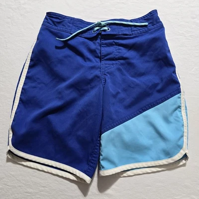 L.L. Bean Boys Teal /Royal Blue Drawstring Swim Shorts with Mesh Lining Sz 5/6 - Image 1 of 4