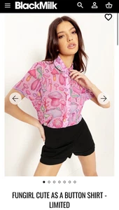 Blackmilk FUNGIRL CUTE AS A BUTTON SHIRT - LIMITED (12) NWT - Photo 1/3