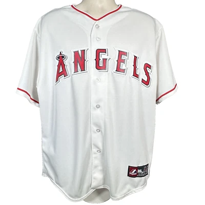 Camiseta de beisebol branca Mike Trout Los Angeles Angels tamanho XL Majestic MLB #27 - Imagem 1 de 4