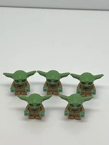 Lego Lot Of 5 Star Wars Baby Yoda The Child Minifigure New 100% Lego Mandalorian - Picture 1 of 3