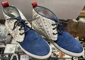 USED Size 11 DEL TORO Chukka shoes - Blue & White - Reportedly VERY RARE…….. jor - Picture 1 of 17