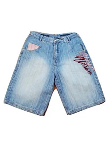 AL WISSAM jean Shorts vintage 90s Art Multi color Mens 36 X 14 denim - Picture 1 of 7