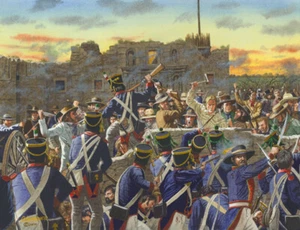 THE ALAMO: THE BATTLE AT THE LOW WALL ART PRINT - Picture 1 of 1