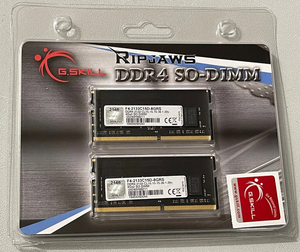 G.SKILL 8GB (2 x 4GB) Ripjaws Series DDR4 PC4-17000 2133MHz Laptop Memory Model  - Image 1 of 4
