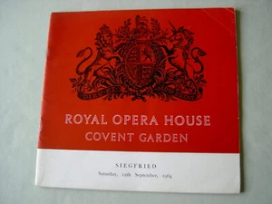 Programme: ROH Covent Garden 1964 WAGNER Siegfried Windgassen Solti - Picture 1 of 3