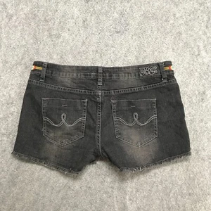 Bubblegum Shorts Juniors Size 13/14 Black Denim Destroyed Embroidered Sides - Picture 1 of 12