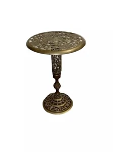 Antique Brass Trivet Table With Squirrel Motif - Picture 1 of 6