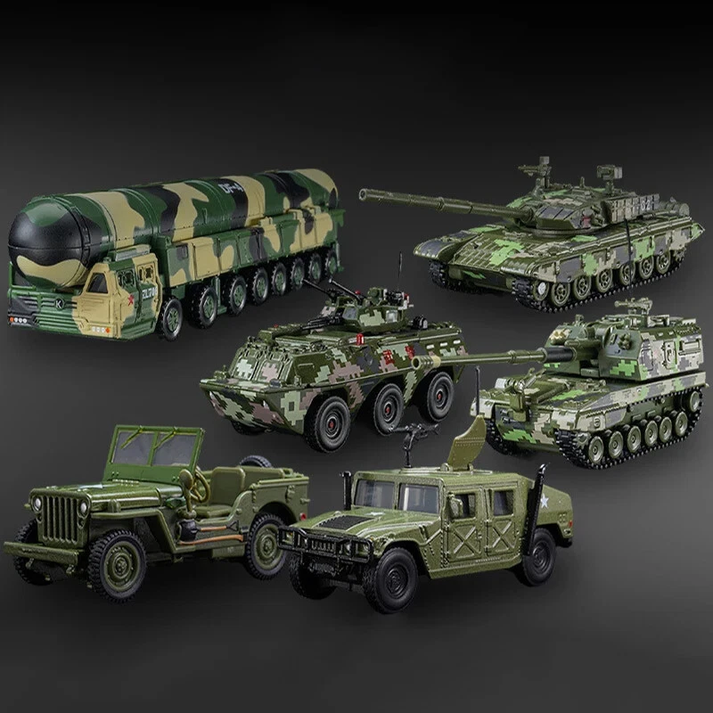Vehículos militares modelo táctico militar Hummer H1 WILLYS GP aleación 1/64 Foto 1 de 4