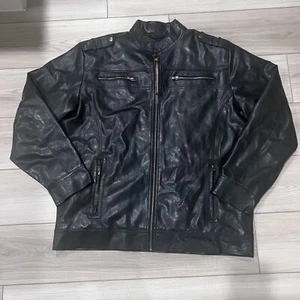 Chaqueta Ministry of Fashion Para Hombre Negra 2XL XXL Imitación Cuero Motociclista Estilo Pesado - Imagen 1 de 10