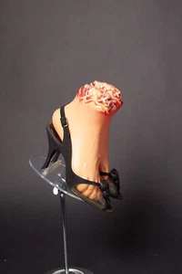 1950s Peep Toe Clear Slingback Heels Shoes - Picture 1 of 7