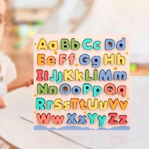 Wooden Educational Abc Puzzle Upper Case and Lower Case Letters Learning Letter - Picture 1 of 6