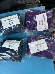 Girls Size 4-6 Fleece Tights 2 Blue 2 Purple - Picture 1 of 5