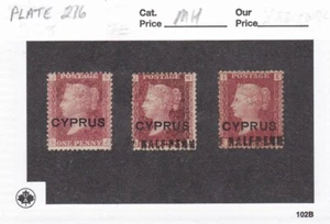 Cyprus Penny Red Overprint 1880-1881 - Complete 216 set of (3) - 16mm & 18mm - Picture 1 of 1