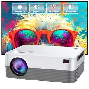 4K UHD Bluetooth 5G WiFi Projector Android TV Smart Beamer Home Theater Movie UK - Picture 1 of 12