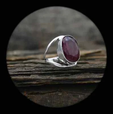 Good Looking Ruby Gemstone 925 Sterling Silver Handmade Ring All Size K-64 - Image 1 of 4
