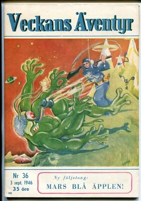 Veckans Aventyr Vol. 7 #36 1946-Sueco-Cómics-Historias pulp-Batman-Superman-En muy buen estado Foto 1 de 2