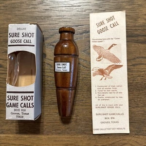 VINTAGE NEW IN THE BOX GROVES TEXAS #950 Deluxe SURE SHOT GOOSE CALL MIB Papers - Picture 1 of 12