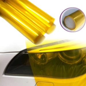 12x48" Glossy Golden Yellow Smoke Headlight Tint Fog Light SideMarker Vinyl Film - Picture 1 of 12