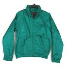 Eddie Bauer Rain Jacket Mens Small Vented Hooded Zip Up Long Sleeve Green Nylon