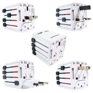 New USB Multi Ports Adapter Travel Wall AC Charger with UK/EU/US/AU Plug White - Picture 1 of 9