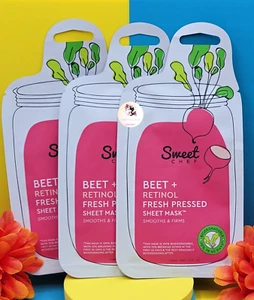 3x Sweet Chef Beet And Retinol Fresh Pressed Sheet Masks Full Size - Picture 1 of 6