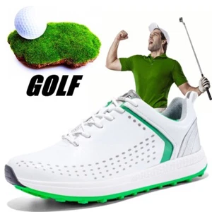 Professional Men's Golf Shoes Outdoor Waterproof Non-Slip Golf Training Shoes  - Picture 1 of 28