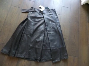 NWT 3.1 PHILLIP LIM black quality leather trench skirt, sz 10, retail $1420. - Picture 1 of 11