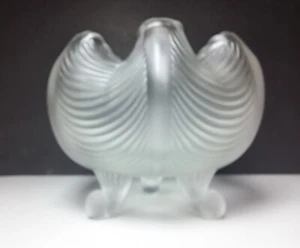 Fenton Pinched Fishbone Rose Bud Bowl Satin Glass Footed Candy Dish - Picture 1 of 24
