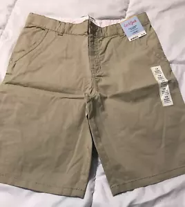 2 Pair Cat & Jack Flat Front Shorts Adjustable Waist Boys Size14 Husky NWT Khaki - Picture 1 of 9