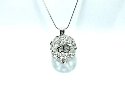 Сердце мяч пресноводный жемчуг клетка подвеска ожерелье - любовь заявление ожерелье - Изображение 1 из 4