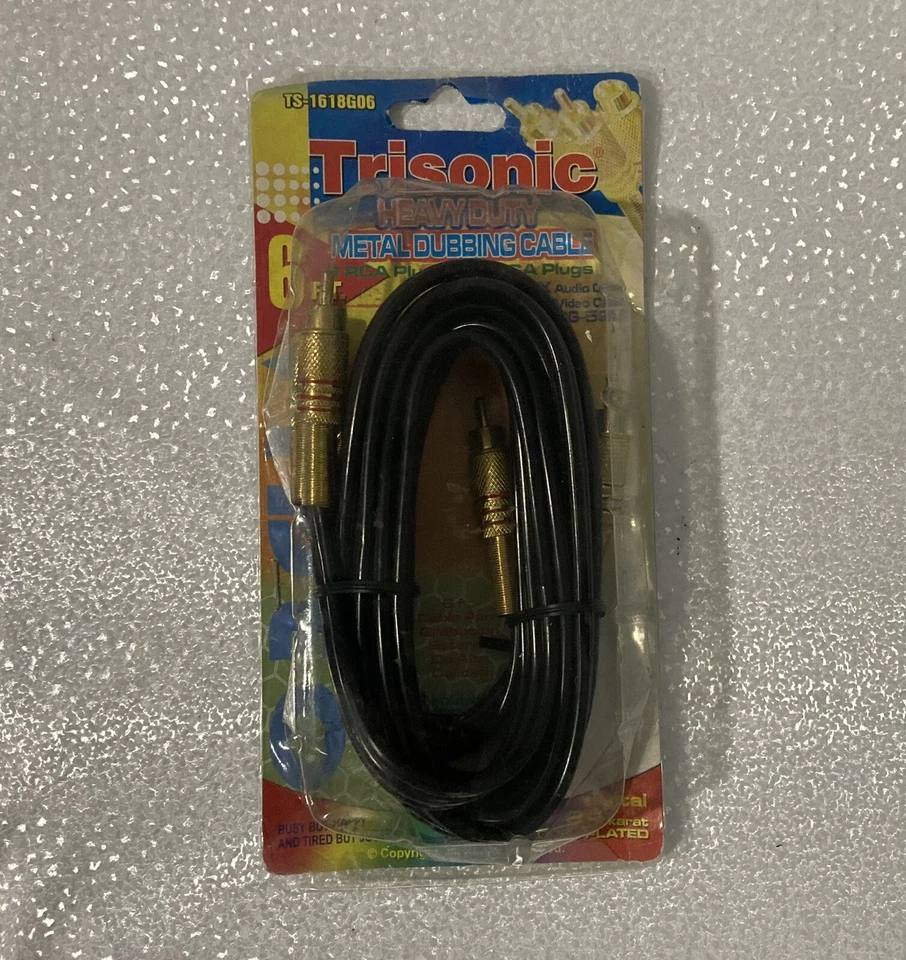 CABLE DOBLAJE DE METAL RESISTENTE TRISONIC (3) RCA 6'.Digital chapado en oro de 24 quilates. Foto 1 de 4