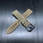 24 Mm Pam Leather Watch Band Strap Fits For Panerai Watch Gmt Green Stitch