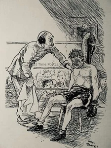 1939 Vintage Print BOXING THEME - YOU OK BILL? MY LEFT SHOE IS PINCHING - Imagen 1 de 2