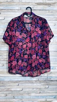 Blusa manga corta Sarah Bentley para mujer años 70’s estampado floral DE COLECCIÓN L Foto 1 de 3