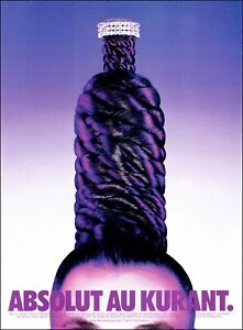 2002 magazine AD for ABSOLUT Au Kurant Vodka  Bottle as twisted Hairdo 071021