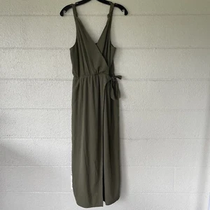 Mono Greylin Para Mujer Talla Pequeña Verde Sin Mangas Envolvente Pierna Ancha Corbata - Imagen 1 de 14