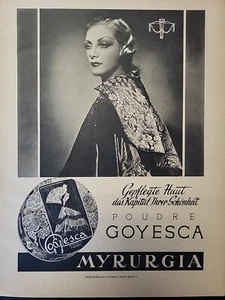 Goyesca Poudre 1947 Print Ad Du Magazine Swiss Powder Makeup German Blonde Can - Bild 1 von 3