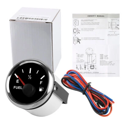 DC12/24V 52mm Coche Barco Medidor de Nivel de Combustible Tanque Indicador Medidor Rojo LED Fondo Foto 1 de 4