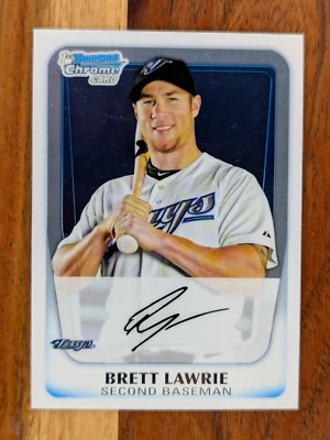 2011 年 Bowman Chrome 第 1 代 Brett Lawrie 新秀 RC 亲笔签名 #BCP175 美国职棒大联盟 — 第 1/2 张图片