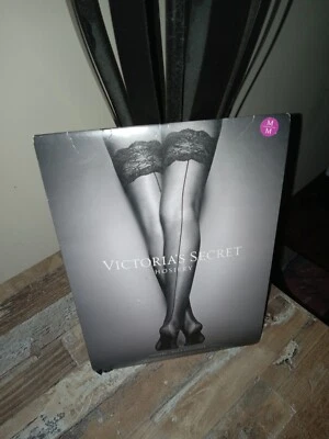 NUEVO Victoria's Secret Top de Encaje Hasta el Muslo Medias Tacón Reforzado M Berry Uve Foto 1 de 2